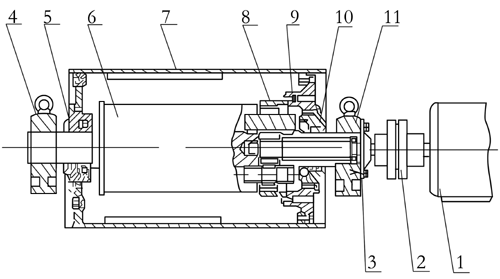 WD型外裝式電動滾筒型號說明及結(jié)構(gòu)圖