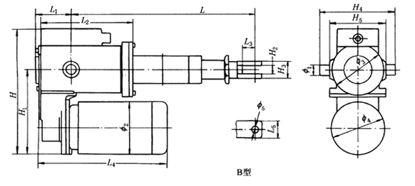 DG型電動(dòng)推桿B型外形尺寸