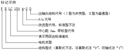 LC型立式兩級硬齒面圓柱齒輪減速器型號說明(HG5-746-78)