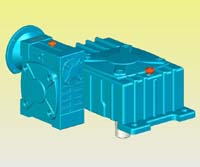 WDEDX型蝸輪蝸桿減速機實體模型