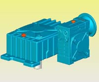 WDEDX型蝸輪蝸桿減速機實體模型