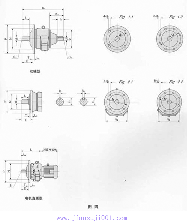 TZF-L、TAF-S型齒輪減速器外形及安裝尺寸