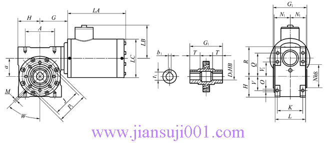 TSRV系列不銹鋼蝸輪減速器系列尺寸