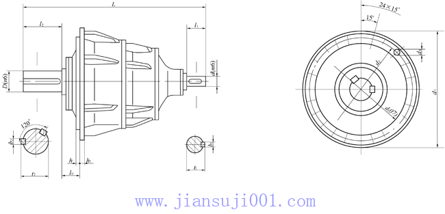NBF型行星齒輪減速機(jī)外形及安裝尺寸