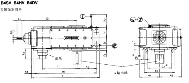 直交軸齒輪箱四級(jí)傳動(dòng)立式安裝(類(lèi)型B4.V)