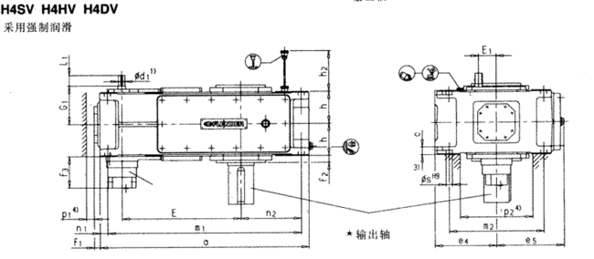 平行軸齒輪箱四級傳動立式安裝(類型H4.V)