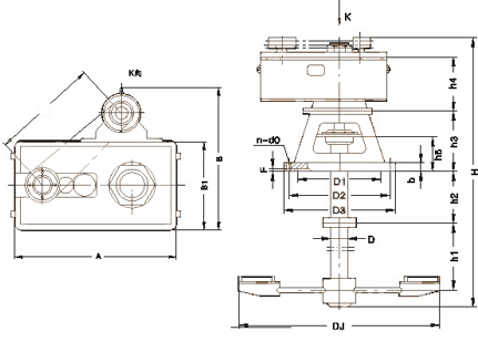 GOJ型硬齒面齒輪減速機外形尺寸