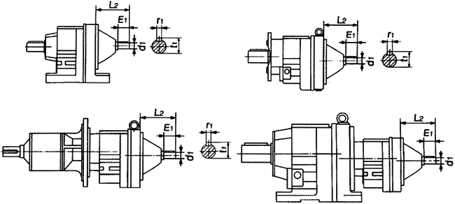 JR系列斜齒輪減速機輸入軸尺寸