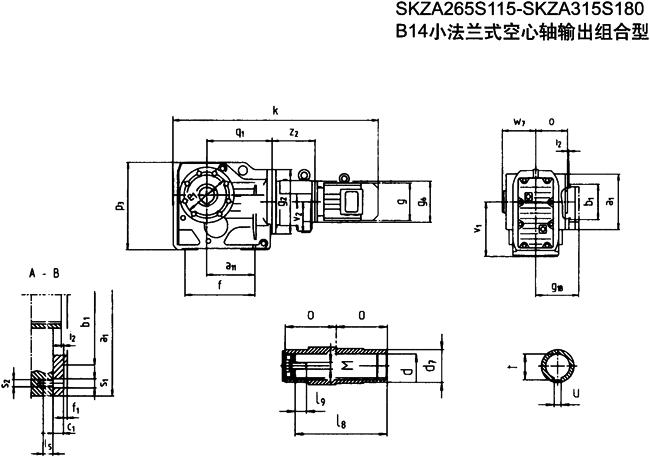 SK系列斜齒輪—蝸旋傘齒輪減速電機(jī)